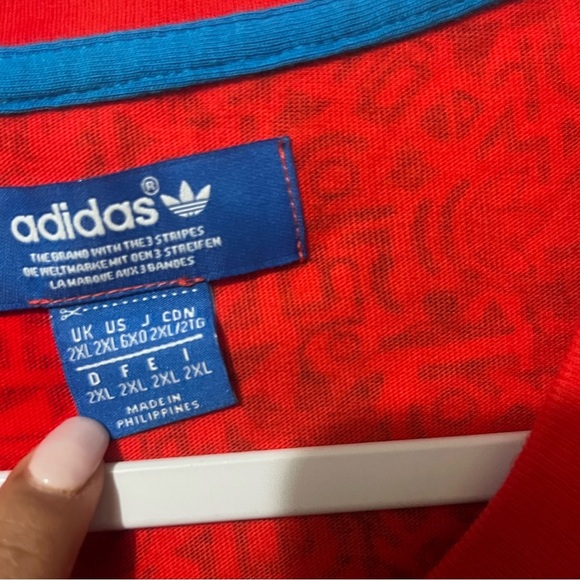 adidas Red and Black Short Sleeve Tee 2XL - Picture 7 of 7